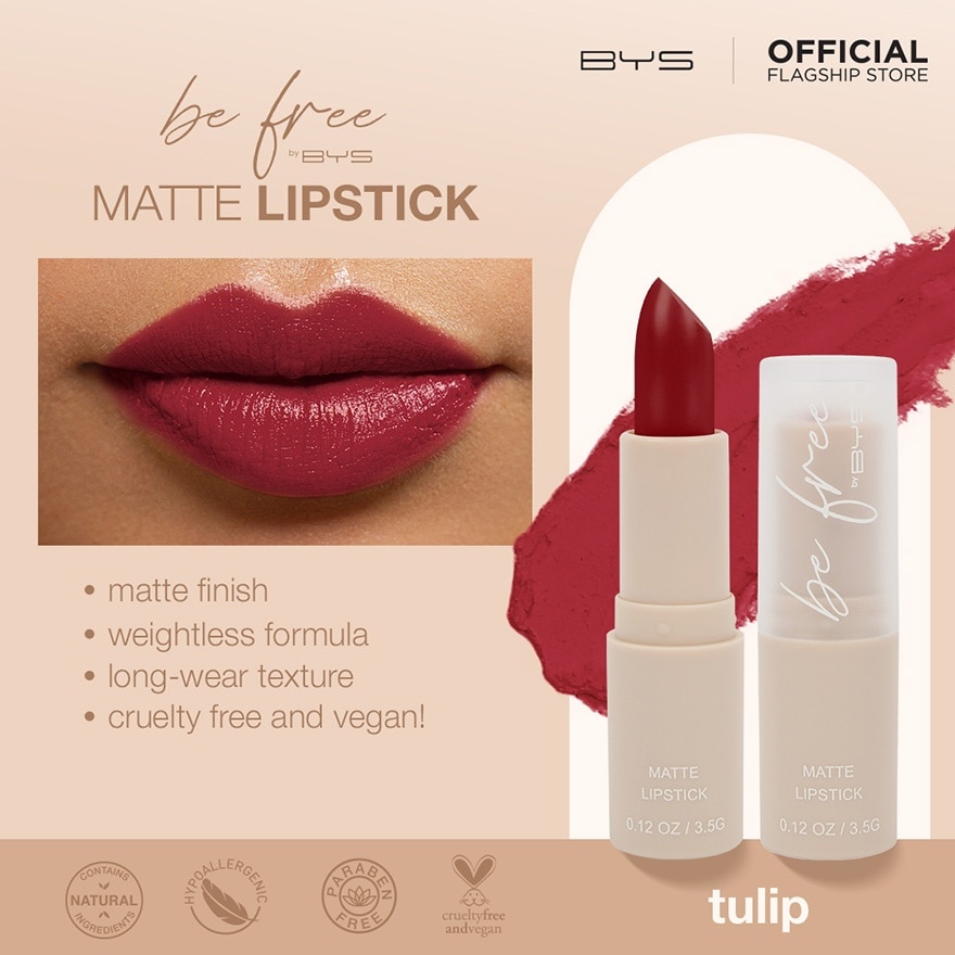 BE FREE by BYS Matte Lipstick - Tulip 3.5G