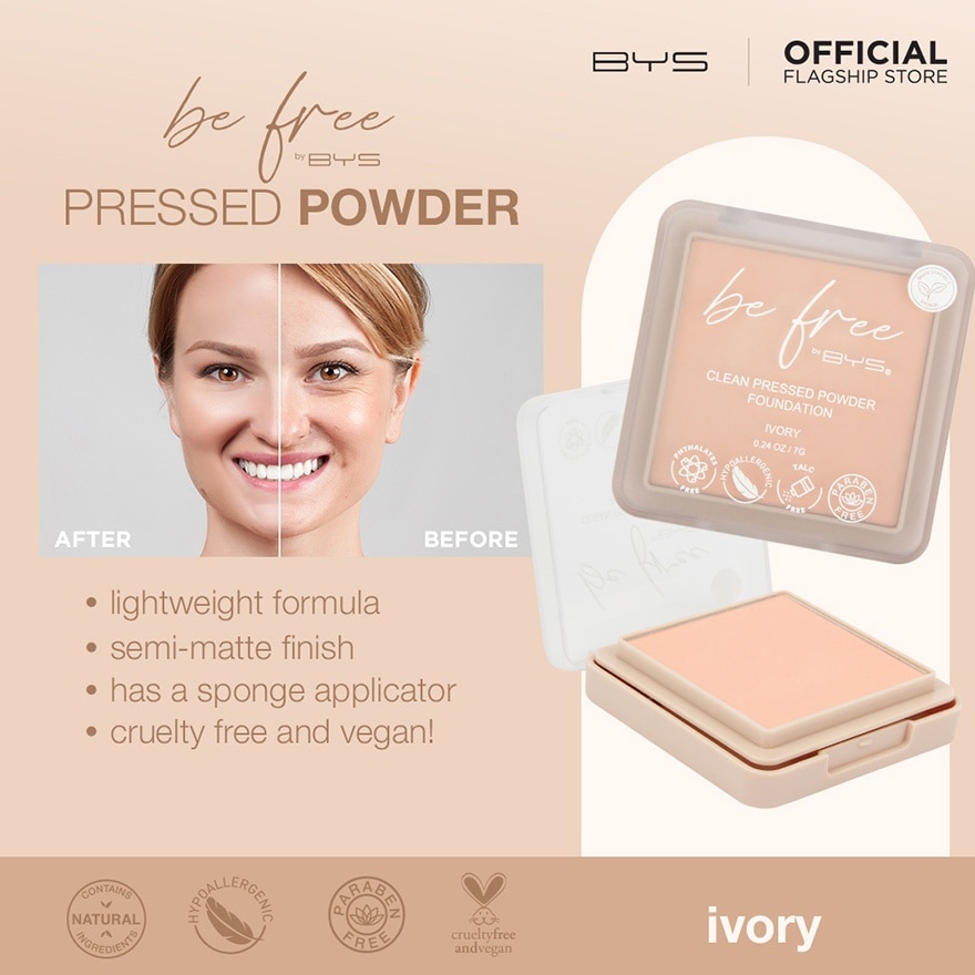 BE FREE by BYS Pressed Powder Ivory 7G