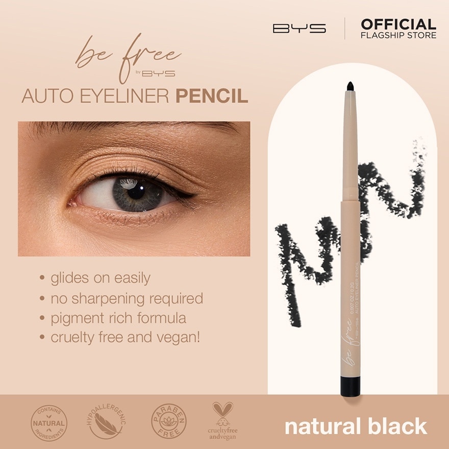 BYS BE FREE Auto Eyeliner Pencil Natural Black