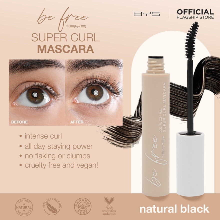 BYS BE FREE Super Curl Mascara Natural Black