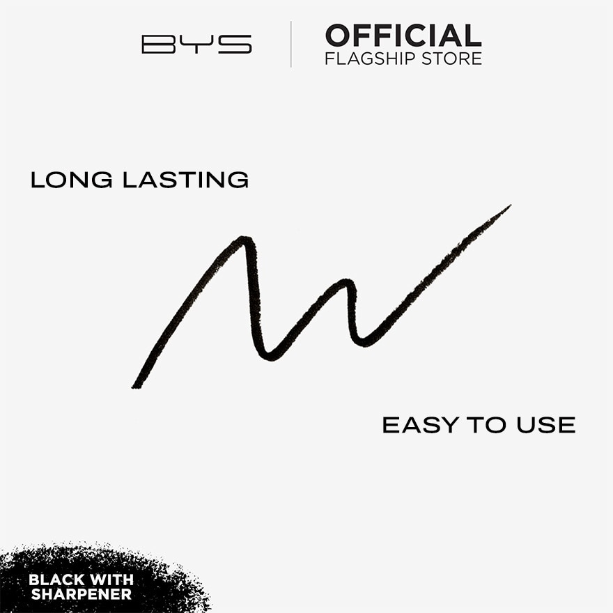 BYS Eyeliner Pencil Black w/ Sharpener