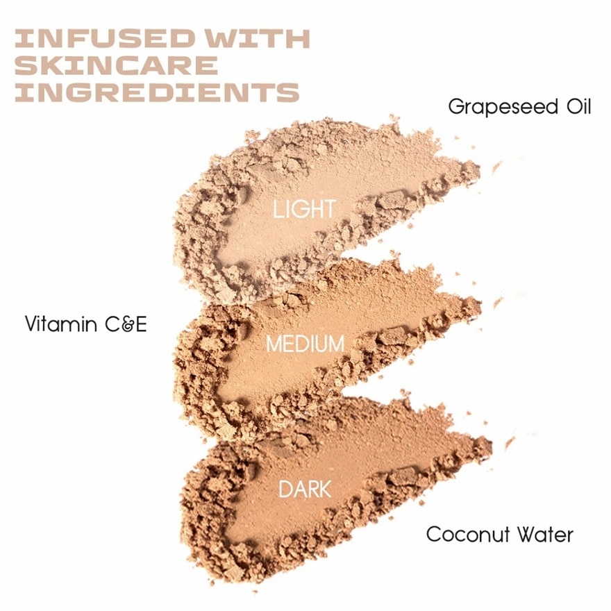 BYS Compact Powder 2 Layer With Sponge Dark