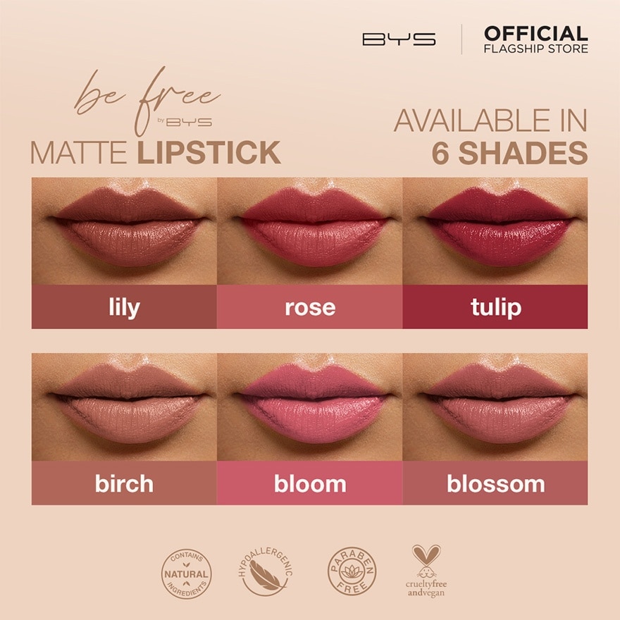 BE FREE by BYS Matte Lipstick - Lily 3.5G