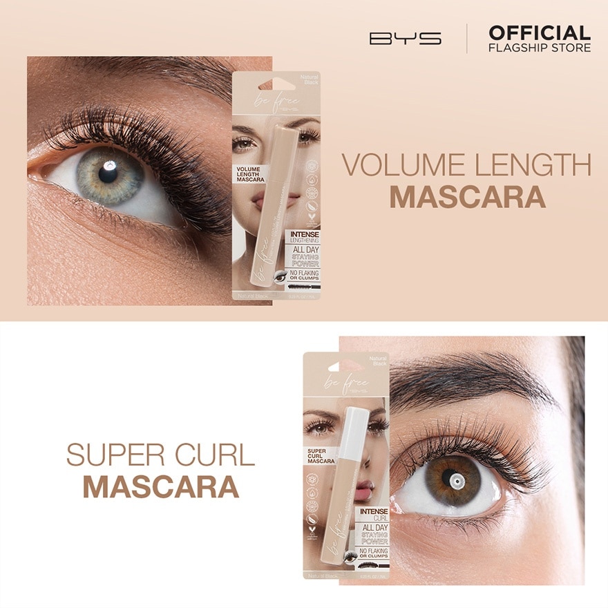BYS BE FREE Volume Length Mascara Natural Black