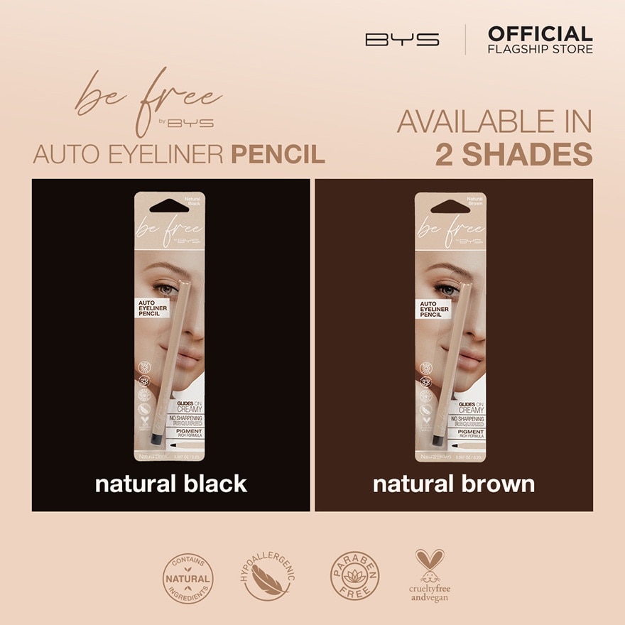 BYS BE FREE Auto Eyeliner Pencil Natural Black