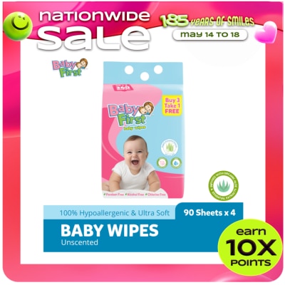 BABY FIRST - Baby First Baby Wipes 90S 3 Plus 1