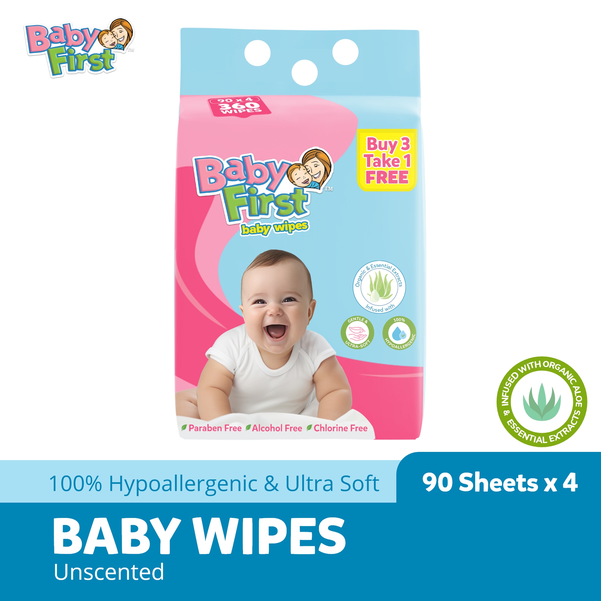 Baby First Baby Wipes 90S 3 Plus 1