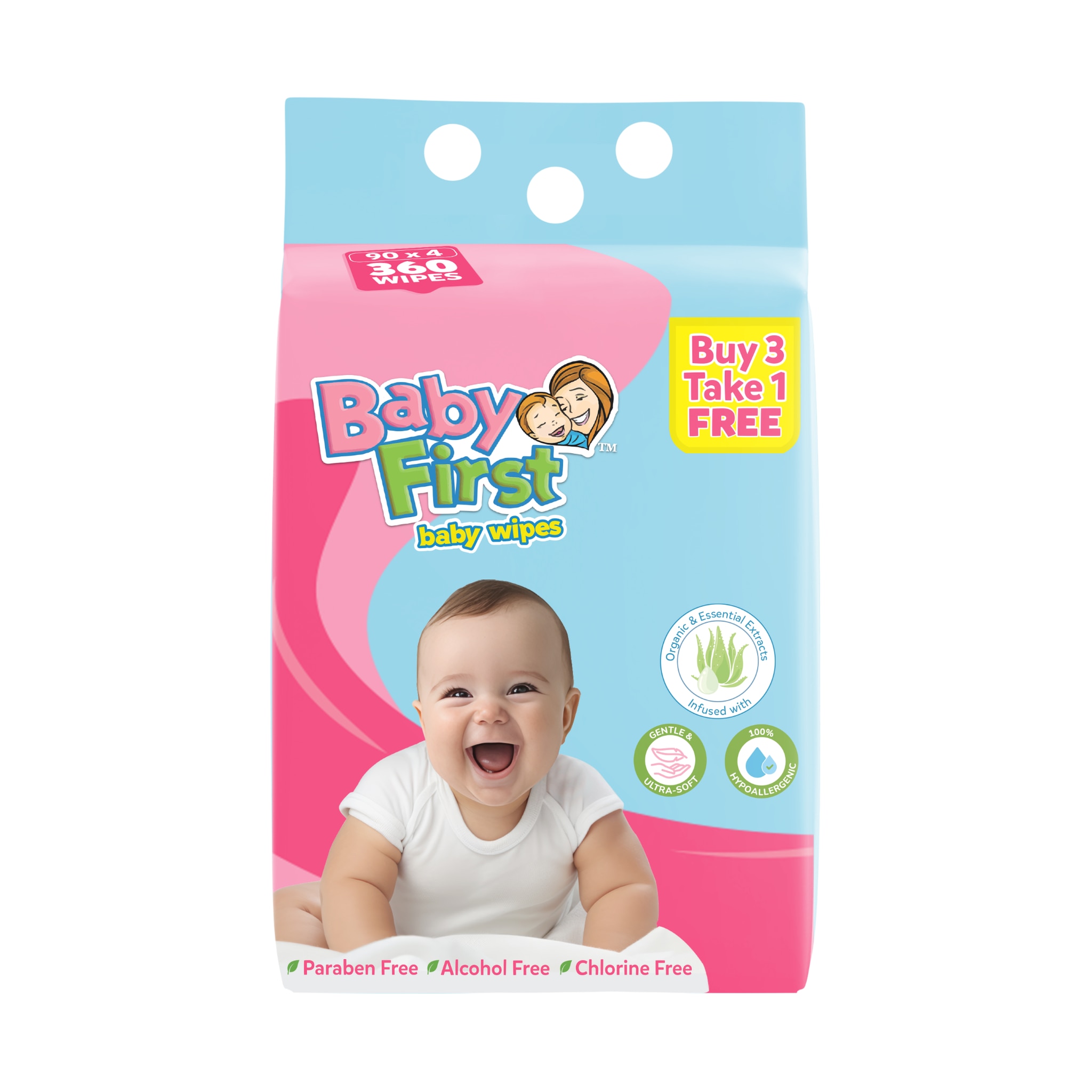 Baby First Baby Wipes 90S 3 Plus 1