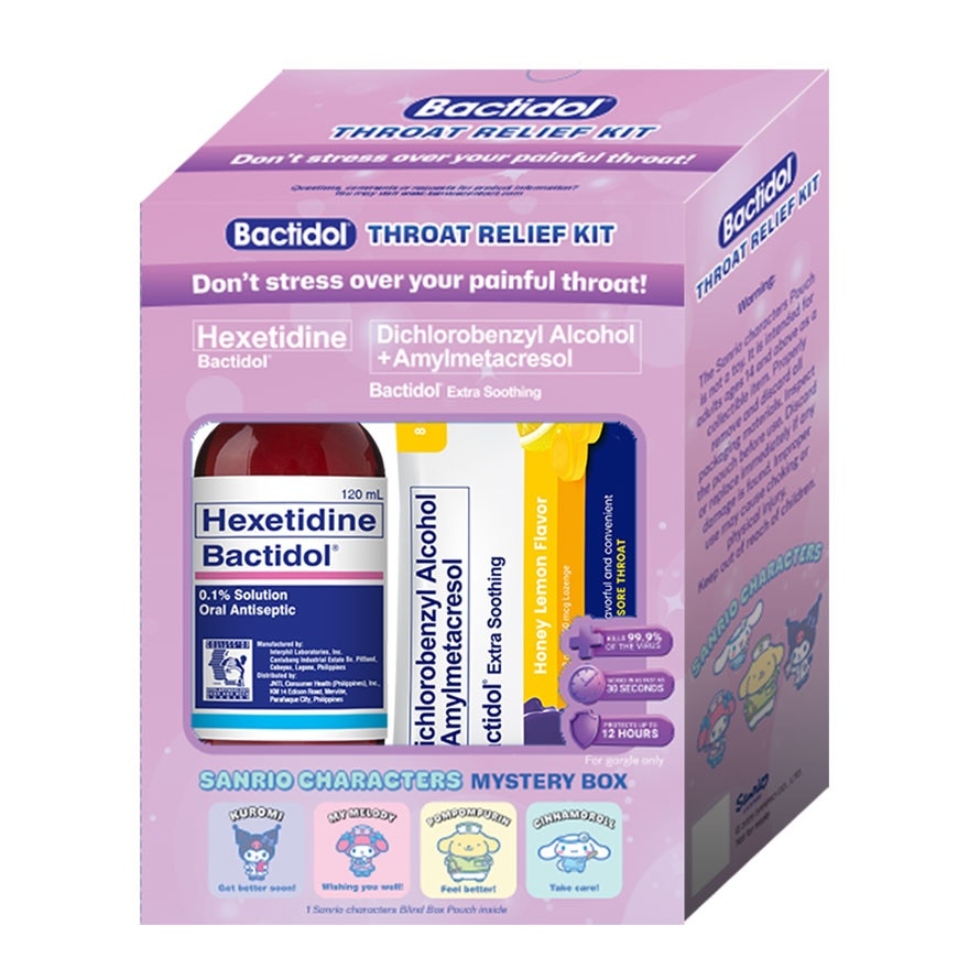 BACTIDOL Throat Relief Kit 120ml + Loz 8s with Free Sanrio image