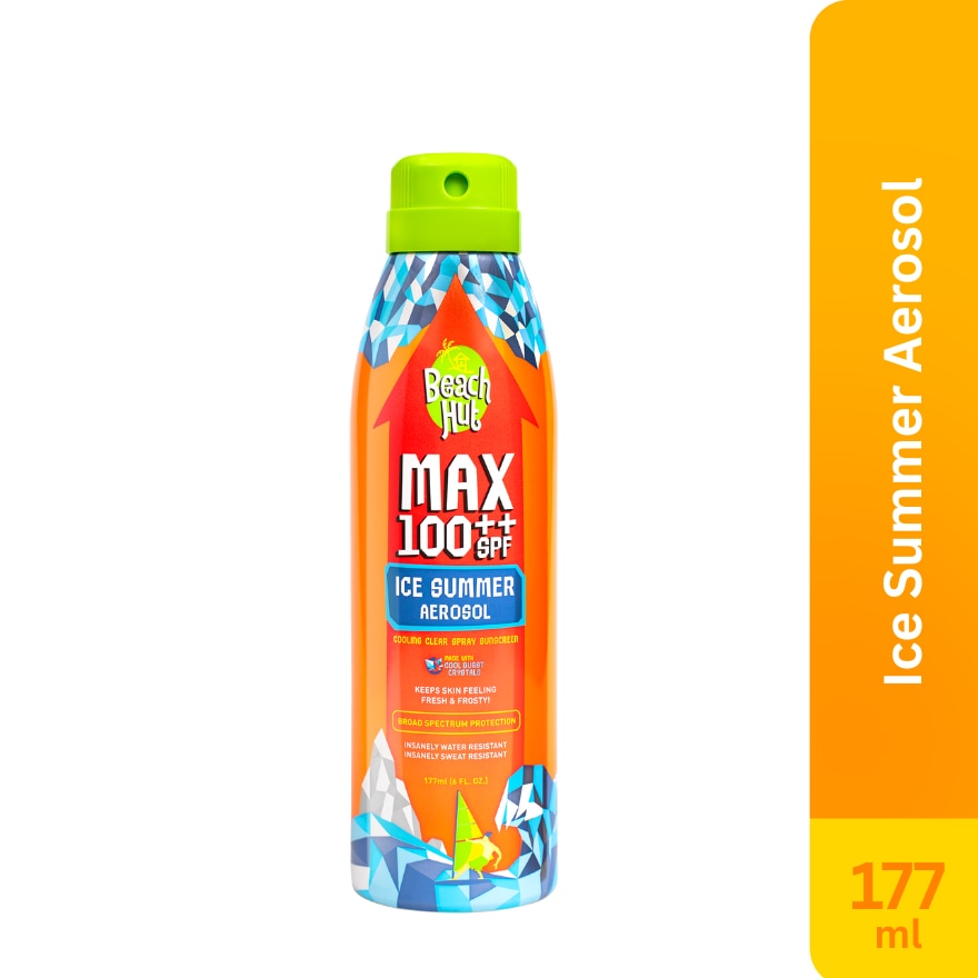 Beach Hut Max 100++ SPF Ice Summer Aerosol Spray 177ml