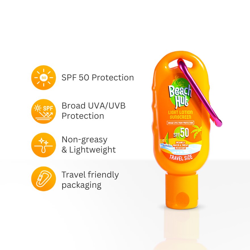 BEACH HUT Spf50 40ml Lotion W/ Carabiner