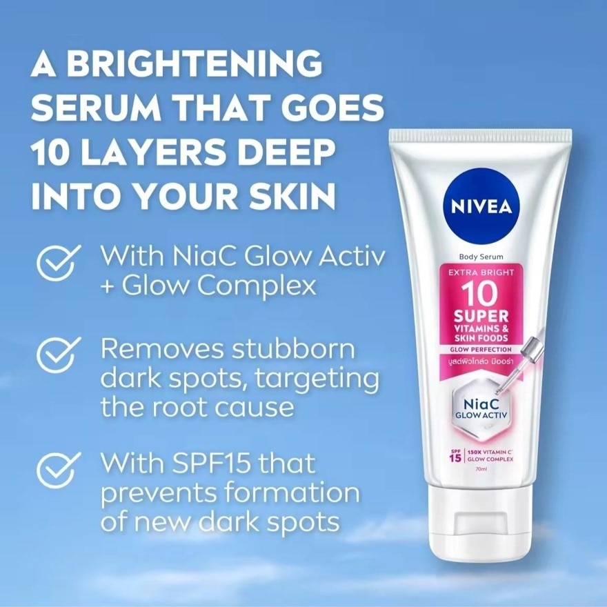 NIVEA Extra Bright 10 Super Vitamins & Skin Food Serum in Lotion 320ml
