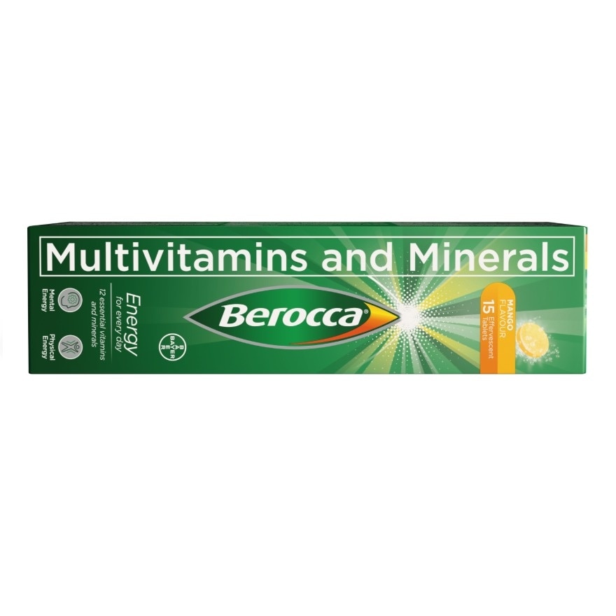 Berocca Effervescent Tablet Mango Orange Flavor 15s image