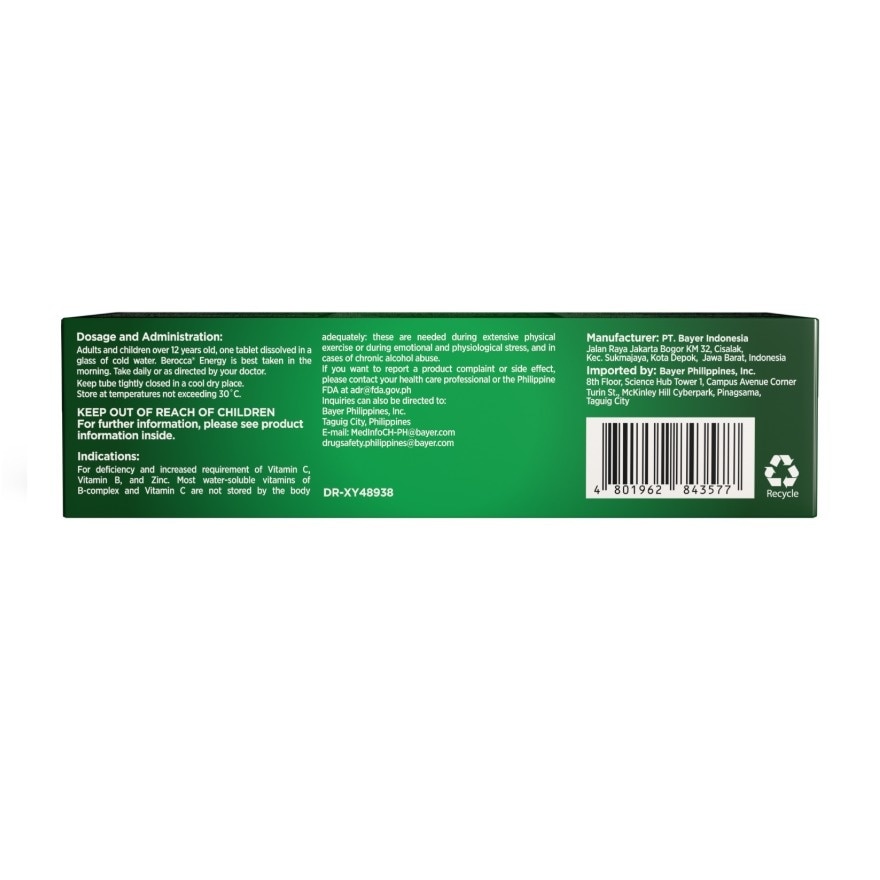 Berocca Effervescent Tablet Mixed Berries Flavor 15s image
