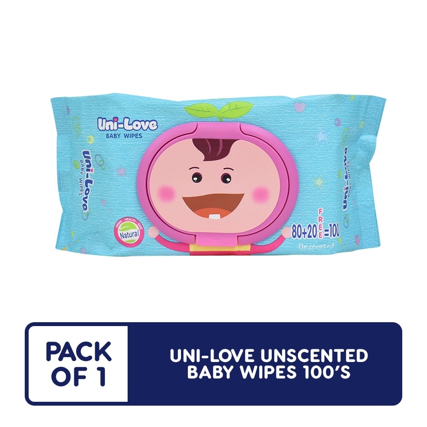 UNI LOVE Unscented Baby Wipes 100 Sheets