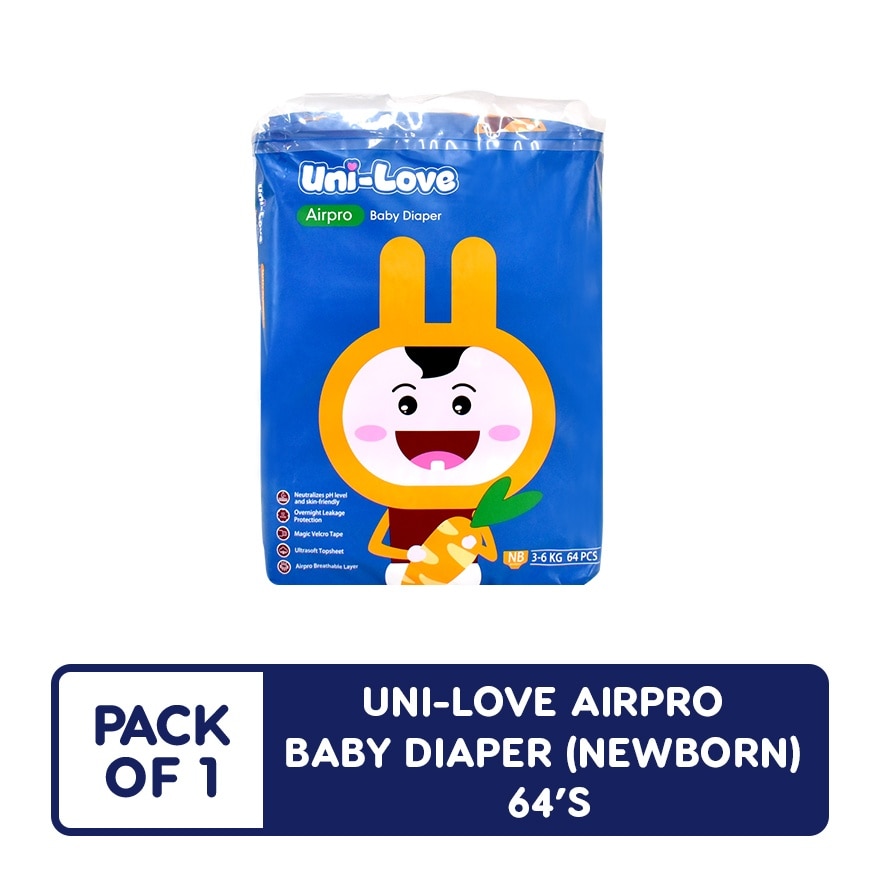 Uni-Love Airpro Baby Diaper (Newborn) 64's