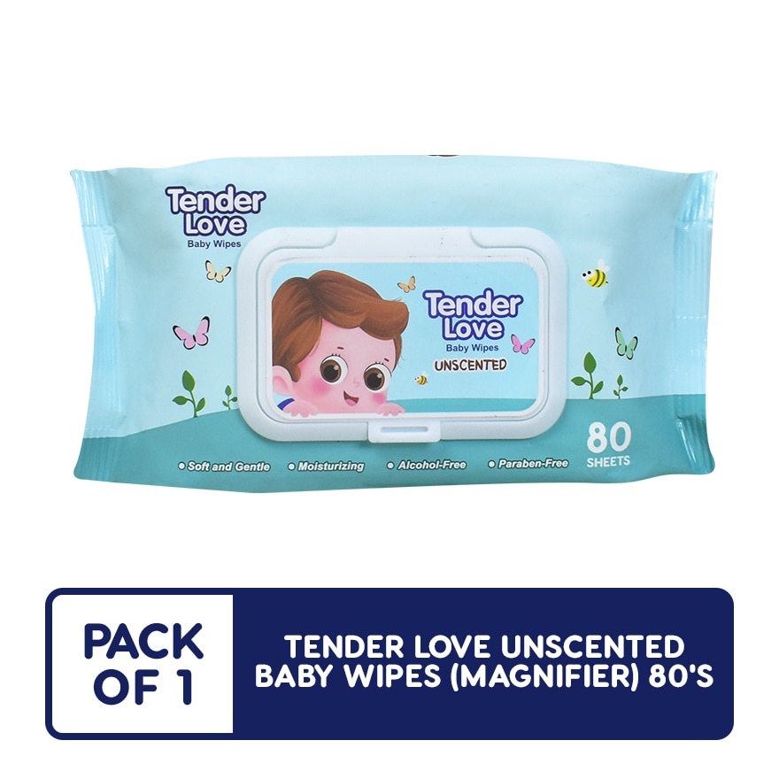 Tender Love Unscented (Magnifier) Baby Wipes 80's