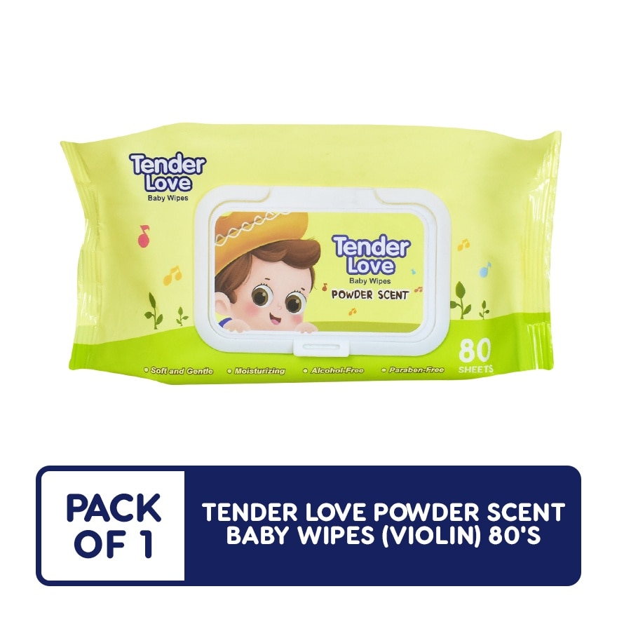 Tender Love Baby Wipes Powder Scent (Violin) 80's