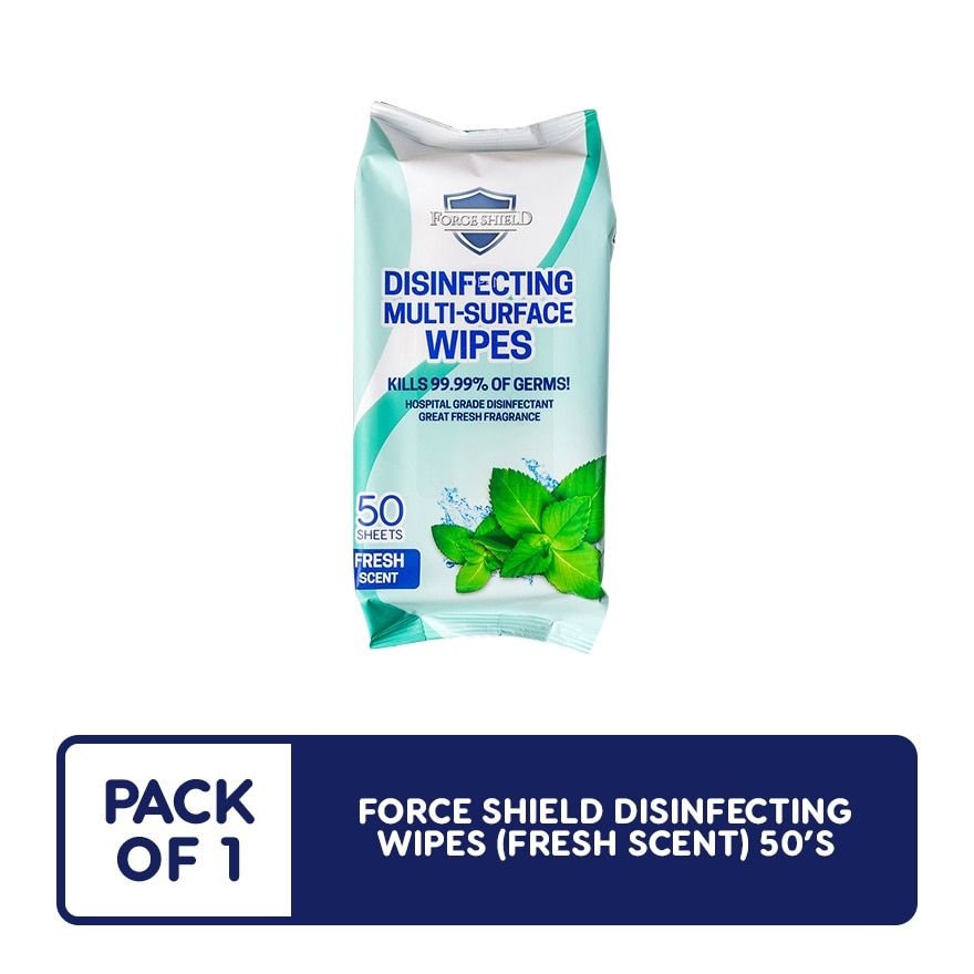 Force Shield Fresh Disinfecting Wipes 50's