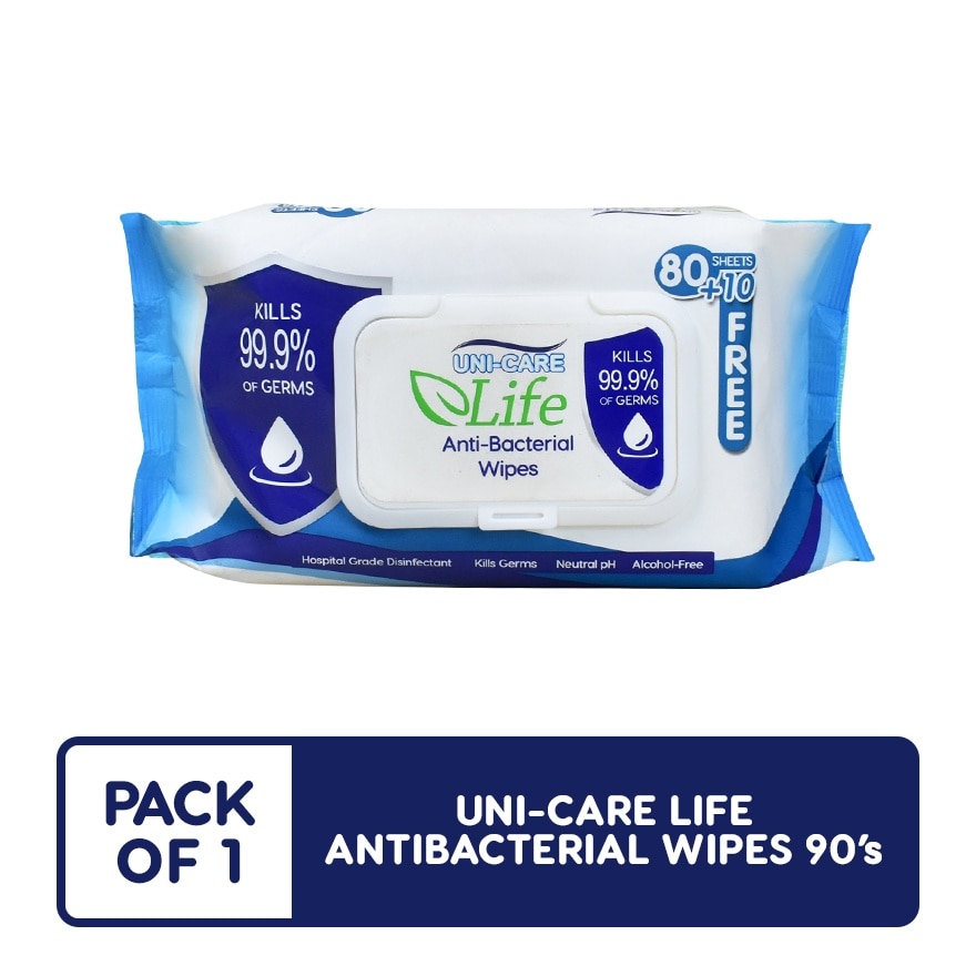 UNI-CARE Life Anti-Bacterial Wipes 90's