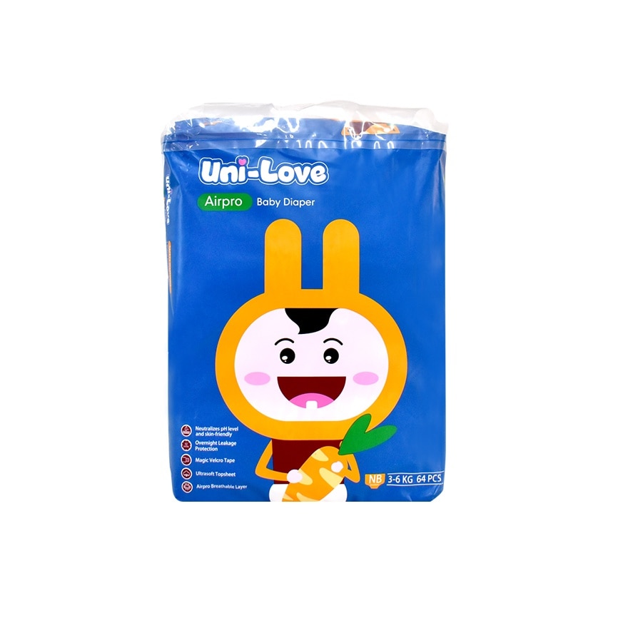 Uni-Love Airpro Baby Diaper (Newborn) 64's