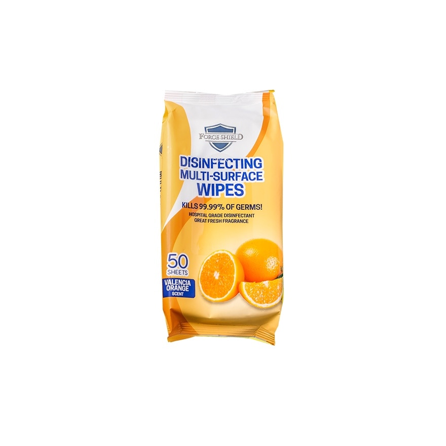 Force Shield Valencia Orange Disinfecting Wipes 50's