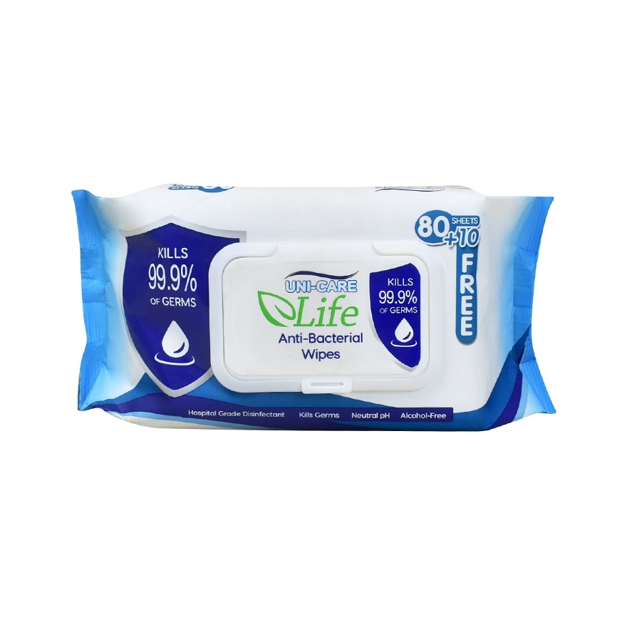 UNI-CARE Life Anti-Bacterial Wipes 90's
