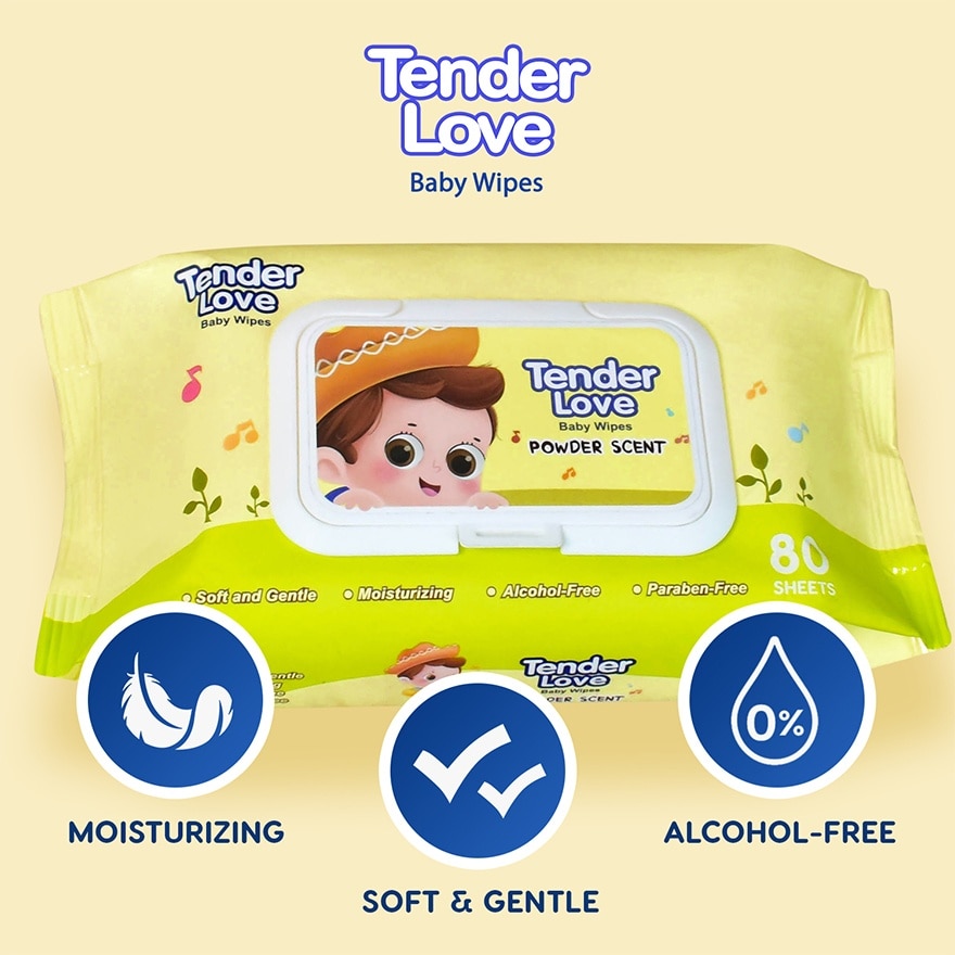 Tender Love Baby Wipes Powder Scent (Violin) 80's