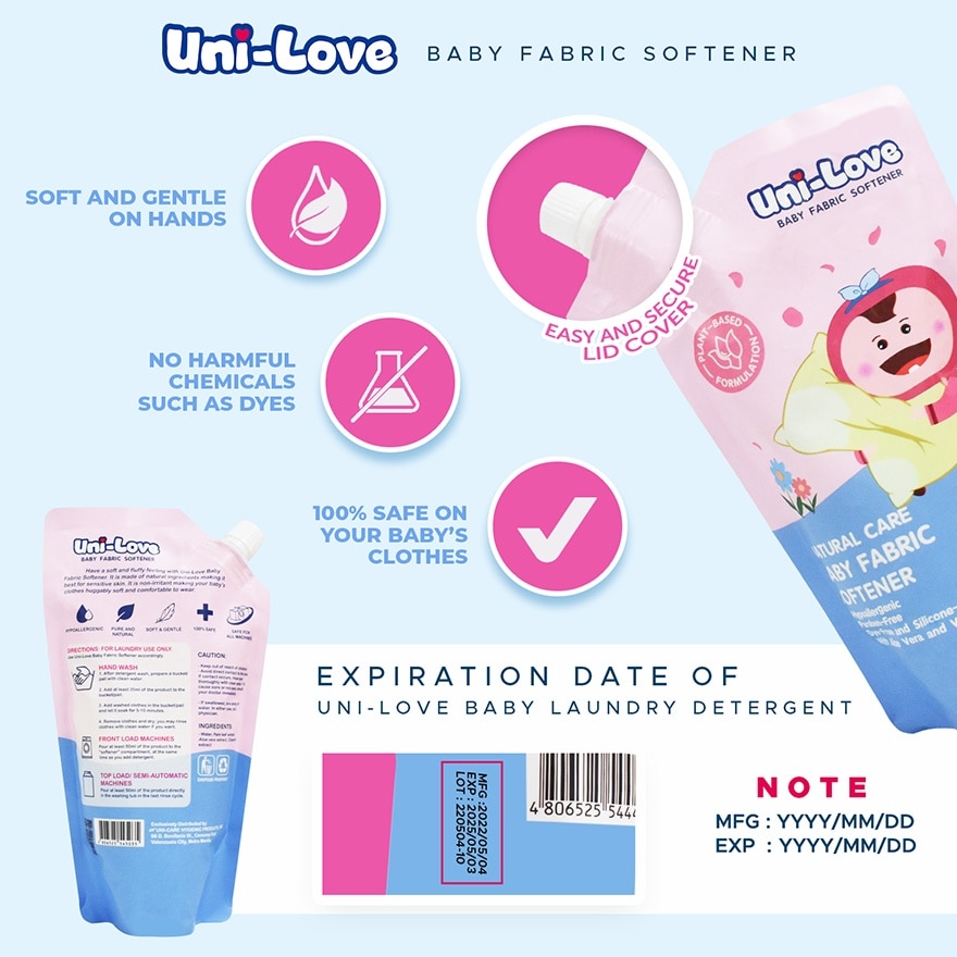 UNI LOVE Baby Fabric Softener Powder Scent 500ml