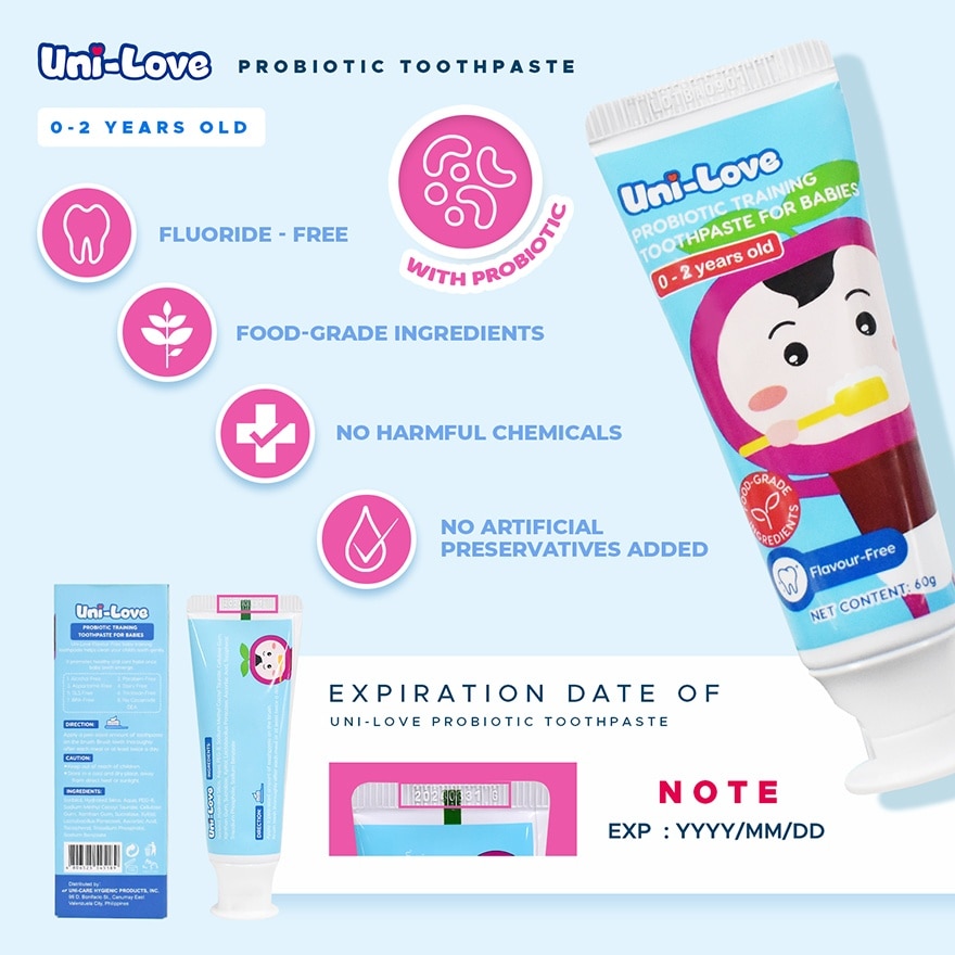 Uni-Love Probiotic Unflavoured Toothpaste 60g