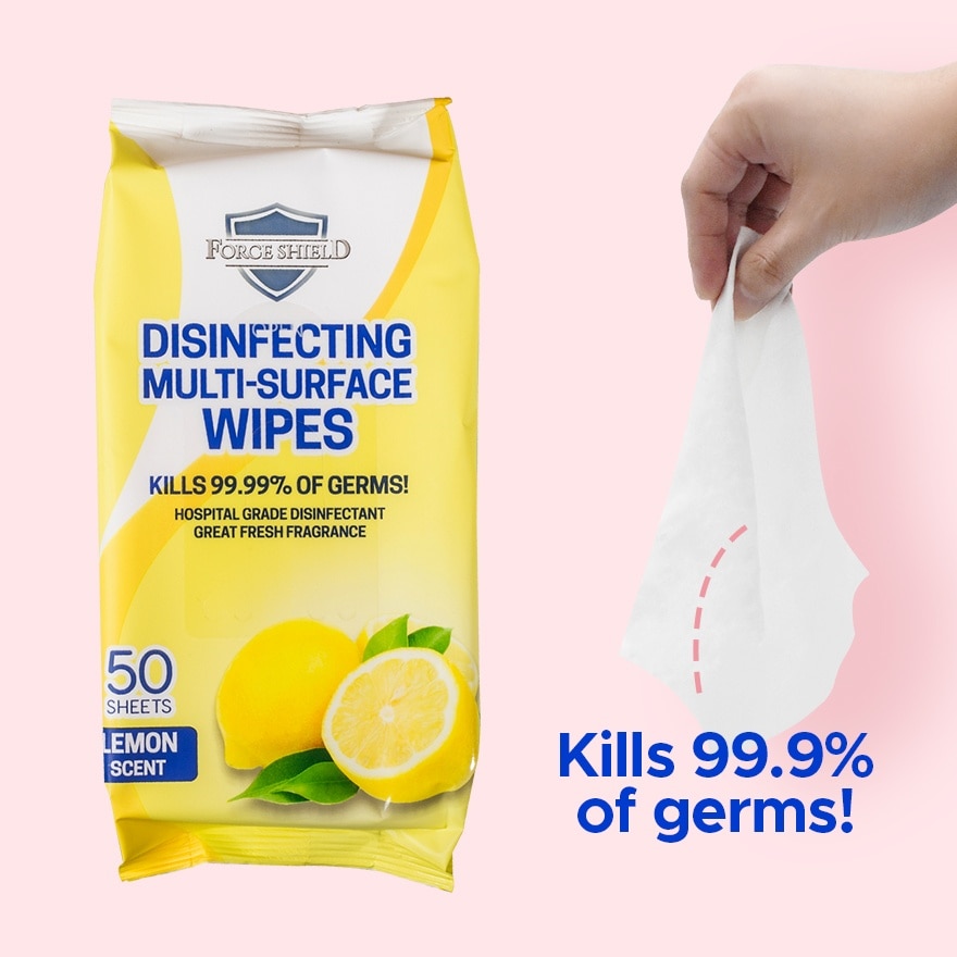 Force Shield Lemon Disinfecting Wipes 50's