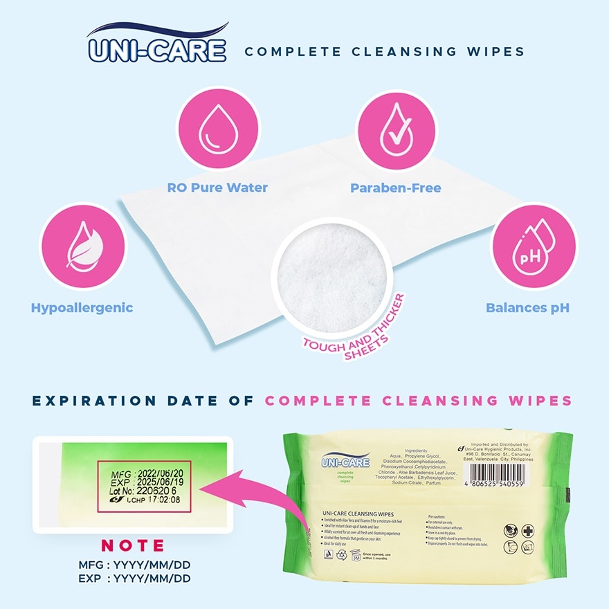 UNI-CARE Cleansing Wipes 90's