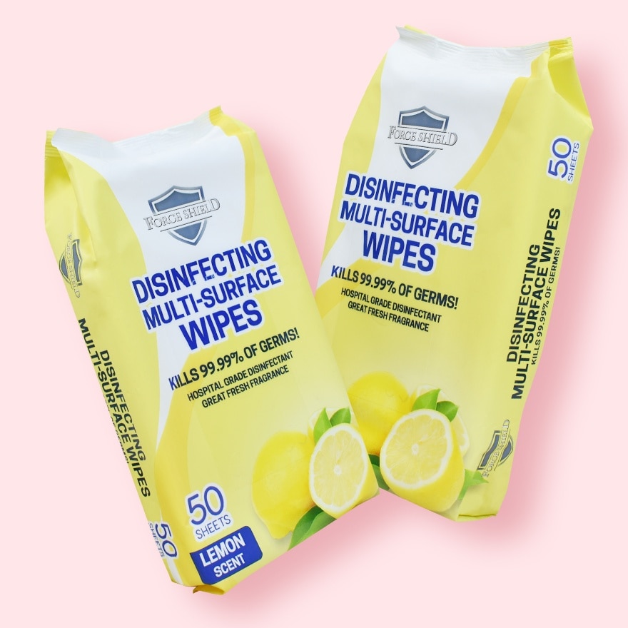 Force Shield Lemon Disinfecting Wipes 50's