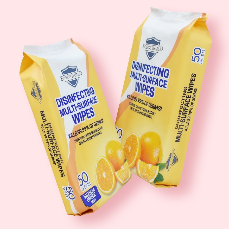Force Shield Valencia Orange Disinfecting Wipes 50's