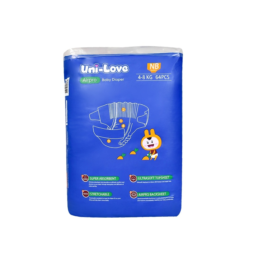 Uni-Love Airpro Baby Diaper (Newborn) 64's