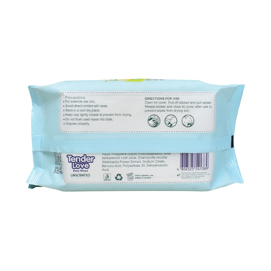 Tender Love Unscented (Magnifier) Baby Wipes 80's