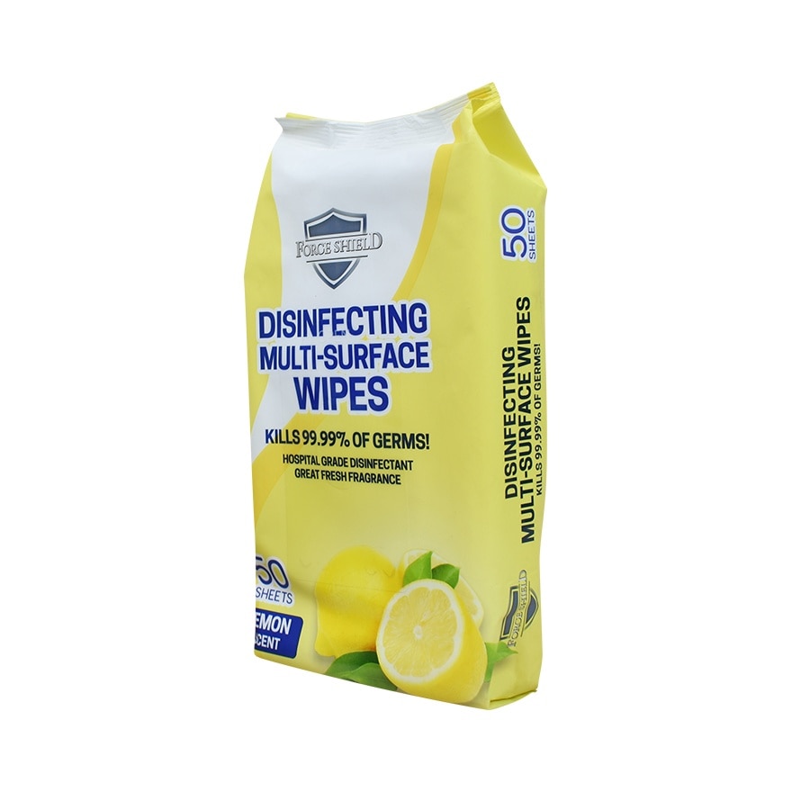 Force Shield Lemon Disinfecting Wipes 50's