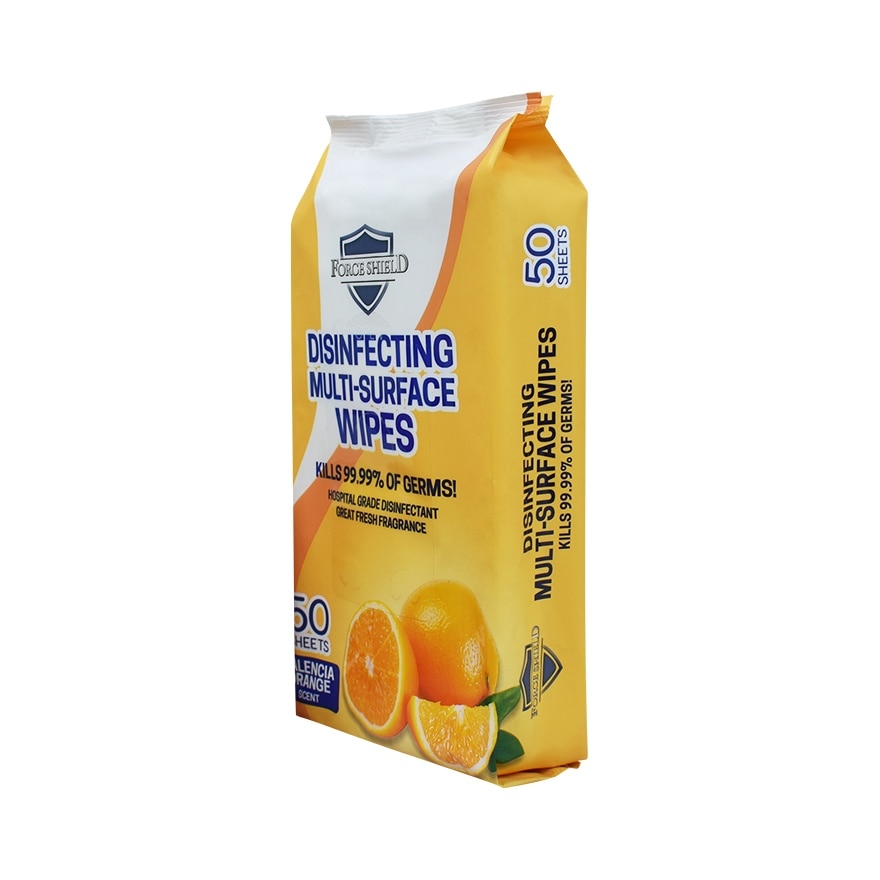 Force Shield Valencia Orange Disinfecting Wipes 50's
