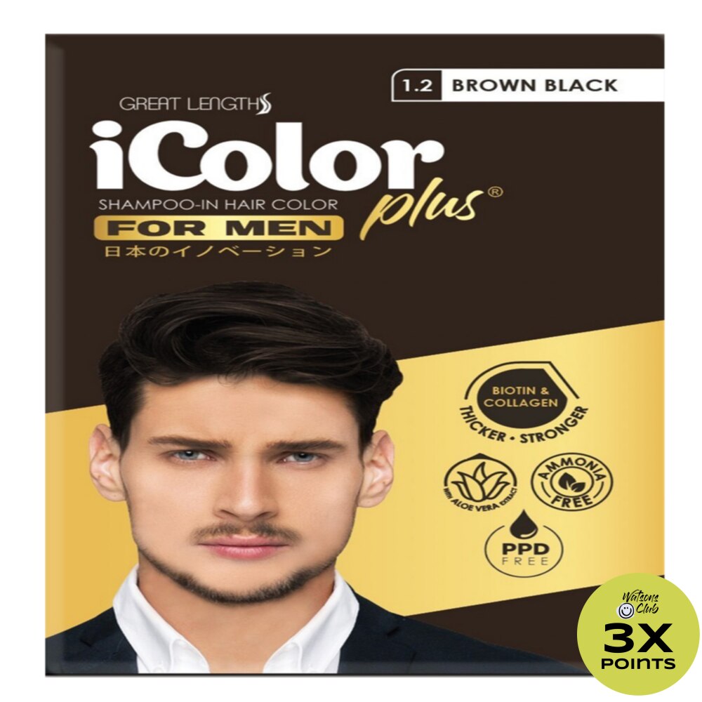 Icolor Plus Shampoo-In Hair Color For Men Brown Black 30Ml