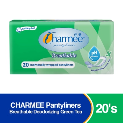 CHARMEE Pantyliners Breathable Deodorizing Green Tea 20s