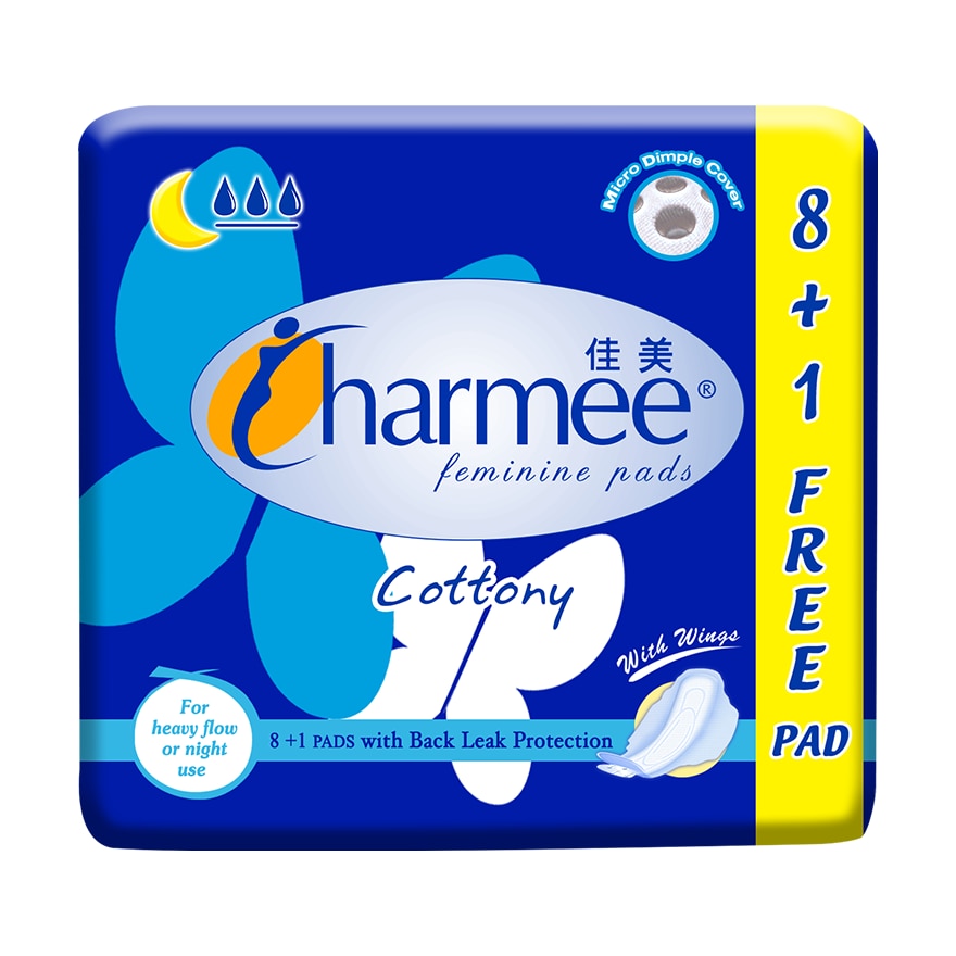 Feminine Pads Cottony for Heavy Flow 8 + 1s With Wings