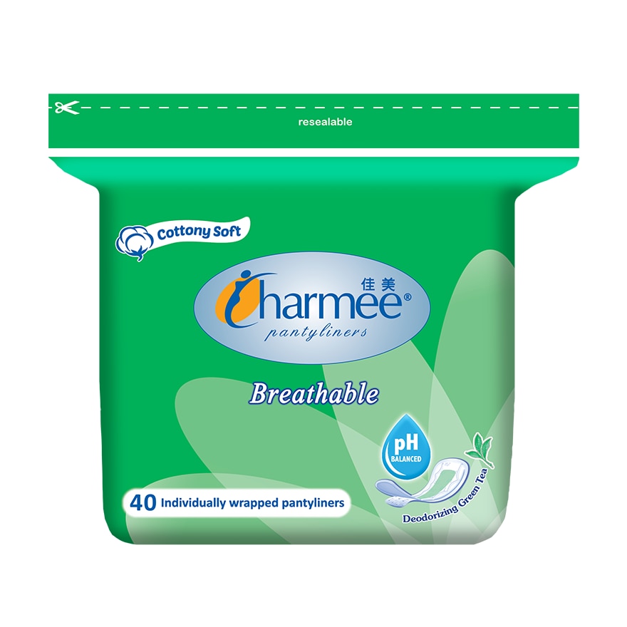 CHARMEE Pantyliner Breathable Green Tea 40s
