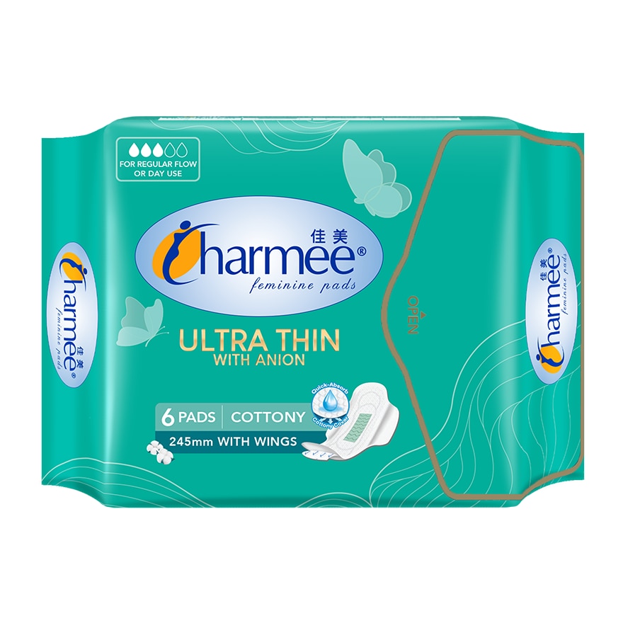 CHARMEE Ultra Thin Anion Napkin with Wings for Regular Flow