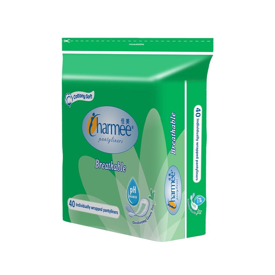 CHARMEE Pantyliner Breathable Green Tea 40s