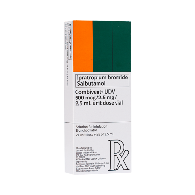 COMBIVENT - Ipratropium Br salbutamol Sulfate 500 mcg/ 2.5 mg / 2.5 mL per UDV 2.5mL (1 Unit Dose Vial) [PRESCRIPTION REQUIRED]