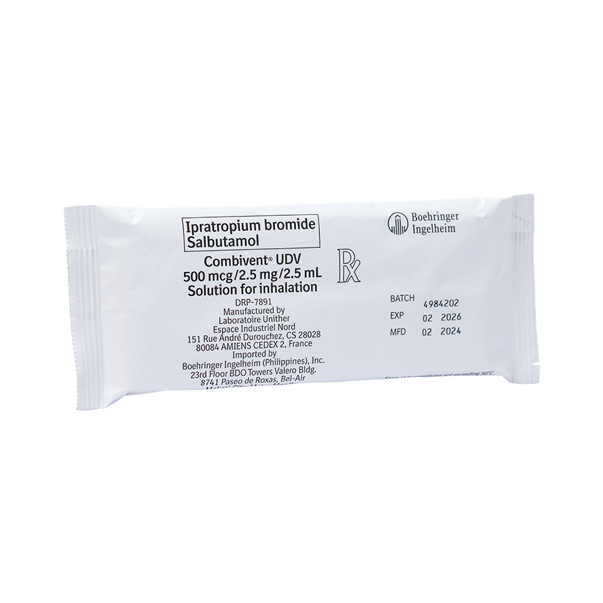 Ipratropium Br salbutamol Sulfate 500 mcg/ 2.5 mg / 2.5 mL per UDV 2.5mL (1 Unit Dose Vial) [PRESCRIPTION REQUIRED]