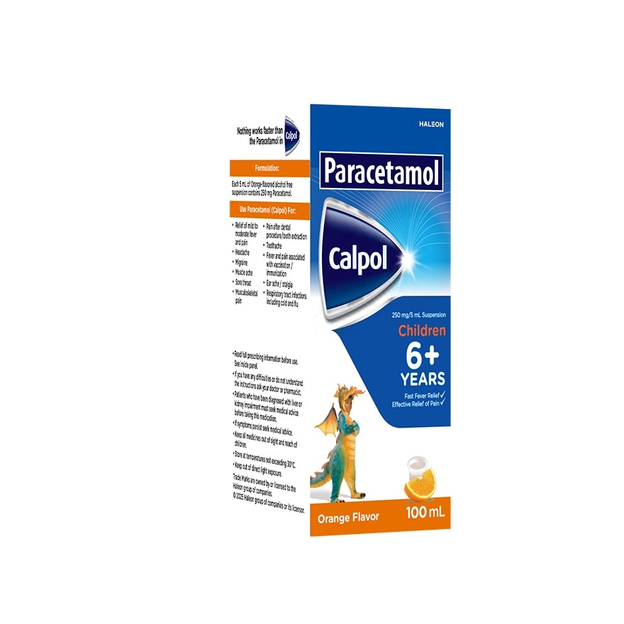 Paracetamol 6 to 12 years old Orange 100ml