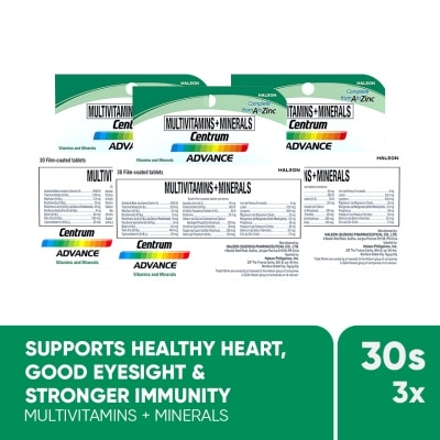 CENTRUM Centrum Advance Multivitamins + Minerals 30 Tablets Bottle X3 image