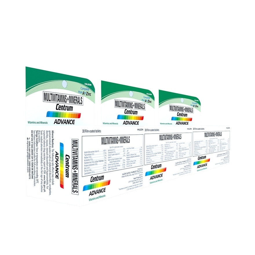 Centrum Advance Multivitamins + Minerals 30 Tablets Bottle X3 image