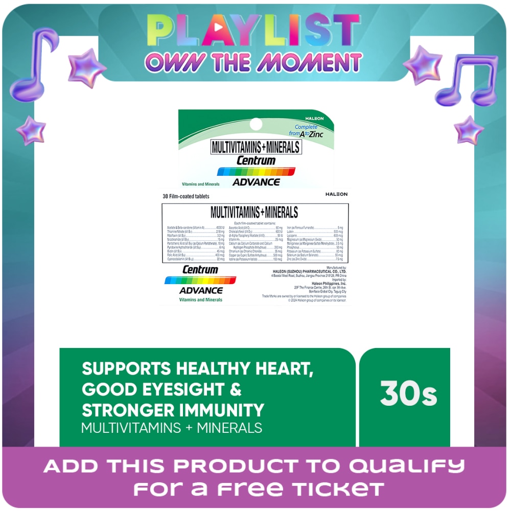 Centrum Advance Multivitamins + Minerals 30 Tablets Bottle